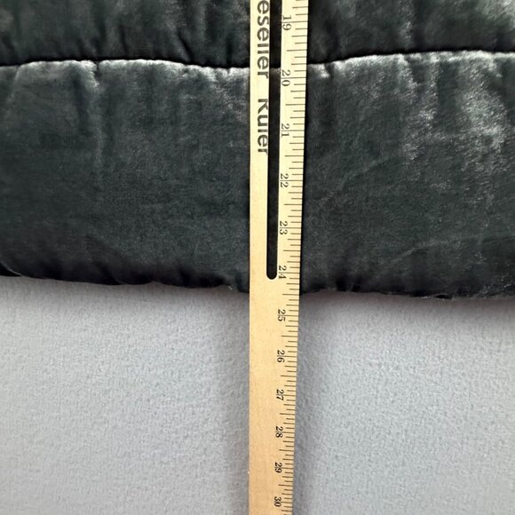 Loft Puffer Vest Women's Medium Quilted Design Pockets Full Zip Green Velvet - Picture 8 of 10